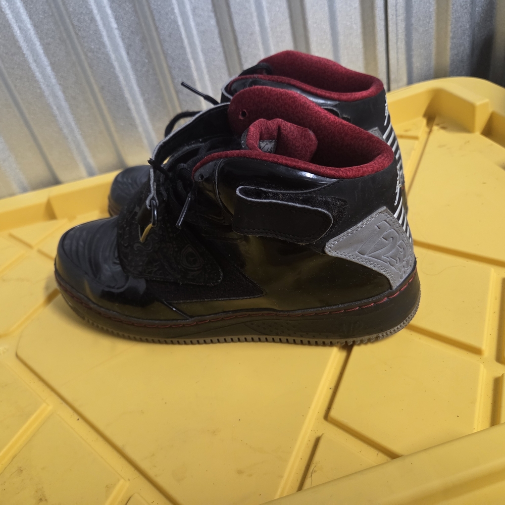 Jordan Black and Red High-Top Sneakers